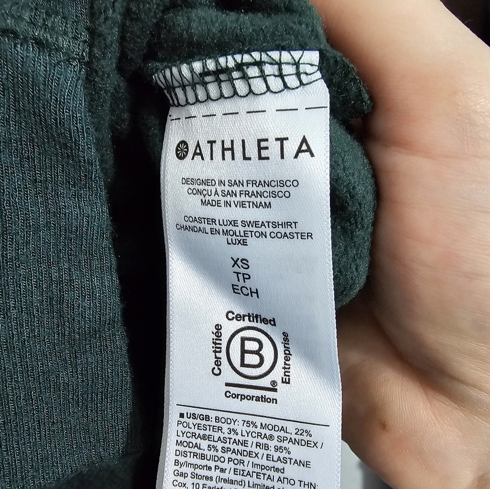 Athleta Solid Green Coaster Luxe Sweatshirt - image 4